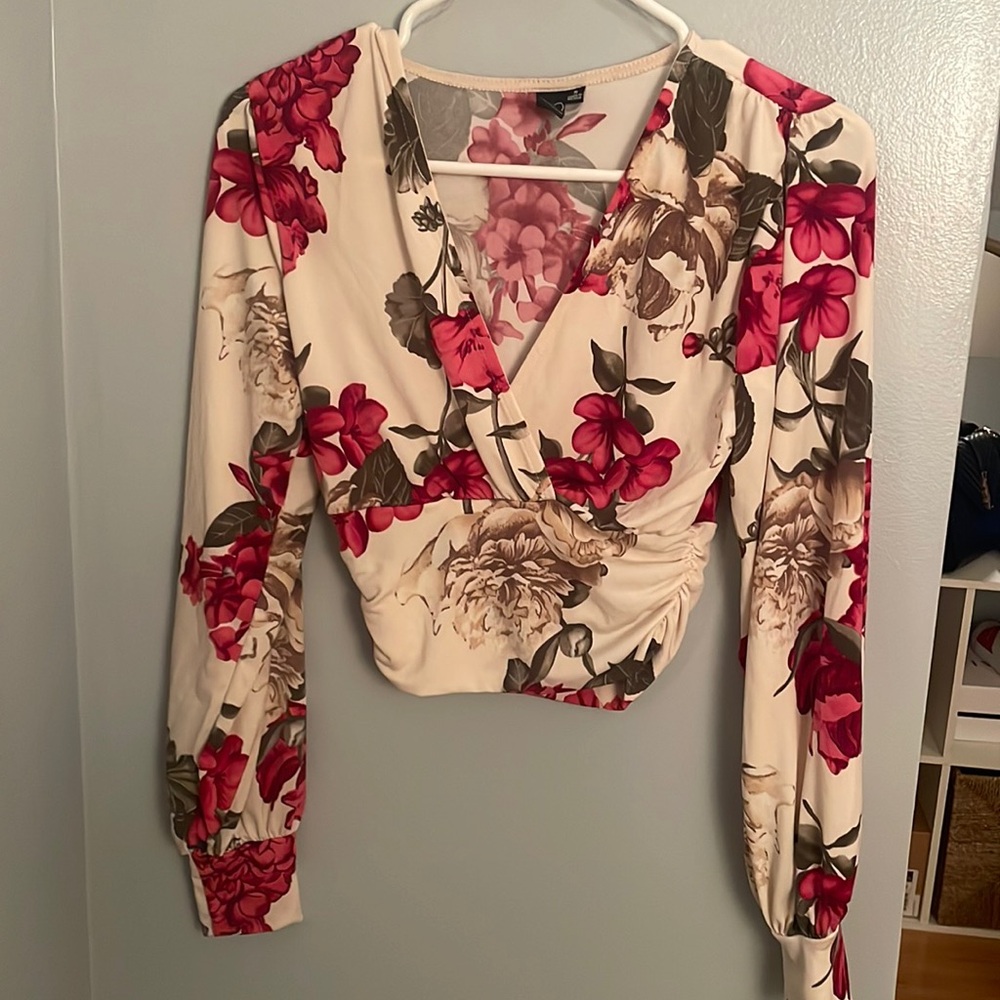 Dressy floral crop top